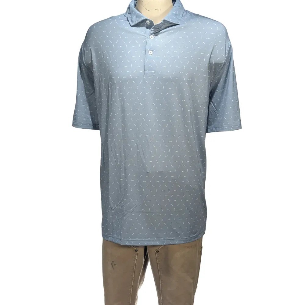 RLX Ralph Lauren Logo Men's Blue Printed Golf Polo Shirt Sz XXL NWT $115